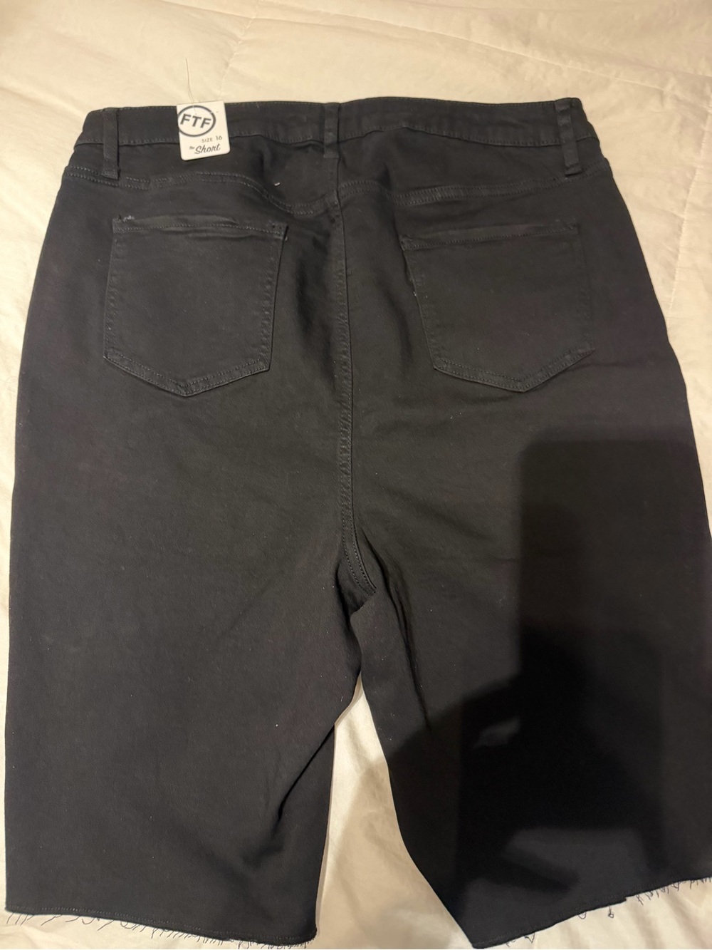 Black Women's Bermuda Shorts with Back Pockets